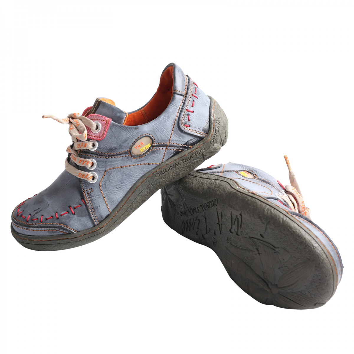 TMA EYES Women's Leather Fashion Shoes - Hand-Stitched Soft Sole Lace-Up Walking Shoes