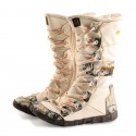 TMA EYES Long Washed Contrast-Stitch Lace Eyes Side Zipper Women's Boots TMA EYES Long Washed Contrast-Stitch Lace Eyes Side Zipper Women's Boots