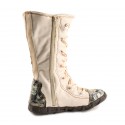 TMA EYES Long Washed Contrast-Stitch Lace Eyes Side Zipper Women's Boots TMA EYES Long Washed Contrast-Stitch Lace Eyes Side Zipper Women's Boots