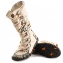 TMA EYES Long Washed Contrast-Stitch Lace Eyes Side Zipper Women's Boots TMA EYES Long Washed Contrast-Stitch Lace Eyes Side Zipper Women's Boots