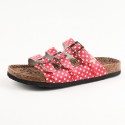 TMA EYESWomen's Hand-stitched Open-toed Insole Sandals Fashion Polka-dot Leather Three-buckle Casual Summer Slippers