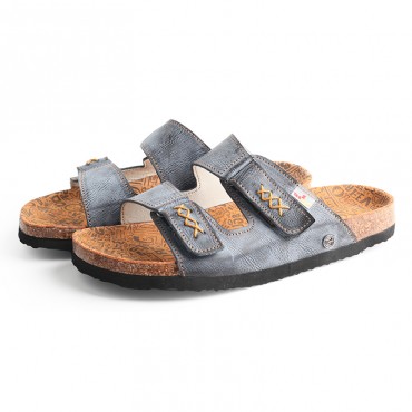 TMA EYES Women's hand stitching Open Toe Footbed Sandals Fashion polka dot leather Casual Slippers