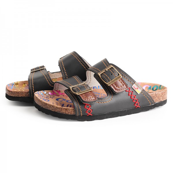 TMA EYES Summer Beach Indoor and Outdoor Anti-skidding Flat Sandals with Two Adjustable Straps