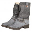 TMA EYES Buckle-Accent Leather Faux Fur Women Boots TMA EYES Buckle-Accent Leather Faux Fur Women Boots