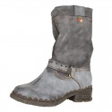 TMA EYES Buckle-Accent Leather Faux Fur Women Boots TMA EYES Buckle-Accent Leather Faux Fur Women Boots