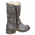 TMA EYES Buckle-Accent Leather Faux Fur Women Boots TMA EYES Buckle-Accent Leather Faux Fur Women Boots