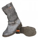 TMA EYES Buckle-Accent Leather Faux Fur Women Boots TMA EYES Buckle-Accent Leather Faux Fur Women Boots