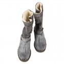 TMA EYES Buckle-Accent Leather Faux Fur Women Boots TMA EYES Buckle-Accent Leather Faux Fur Women Boots