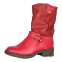 TMA EYES Buckle-Accent Leather Faux Fur Women Boots TMA EYES Buckle-Accent Leather Faux Fur Women Boots