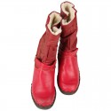 TMA EYES Buckle-Accent Leather Faux Fur Women Boots TMA EYES Buckle-Accent Leather Faux Fur Women Boots