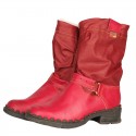 TMA EYES Buckle-Accent Leather Faux Fur Women Boots TMA EYES Buckle-Accent Leather Faux Fur Women Boots