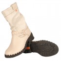 TMA EYES Buckle-Accent Leather Faux Fur Women Boots TMA EYES Buckle-Accent Leather Faux Fur Women Boots