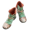 TMA EYES Women's Tie-Accent Leather Lazy Wear Slip-on Ankle Boots TMA EYES Women's Tie-Accent Leather Lazy Wear Slip-on Ankle Boots
