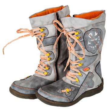 TMA EYES Patchwork Stitch-Detail PU Leather Mid-Calf Women's Boot TMA EYES Patchwork Stitch-Detail PU Leather Mid-Calf Women's Boot