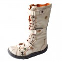 TMA EYES Strape-Accent Washed PU Leather Flat Women's Boot With Plus Size TMA EYES Strape-Accent Washed PU Leather Flat Women's Boot With Plus Size
