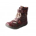 TMA EYES Double-Strape Washed PU Leather Women's Boot With Faux Fur Lining