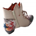 TMA EYES Patchwork Leather Fashionable Retro Women's Ankle Boots
