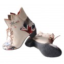 TMA EYES Patchwork Leather Fashionable Retro Women's Ankle Boots