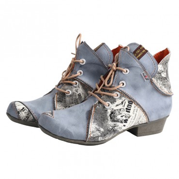 TMA EYES Lace Up Newspaper Print Leather Women's Ankle Boots TMA EYES Lace Up Newspaper Print Leather Women's Ankle Boots
