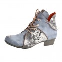 TMA EYES Lace Up Newspaper Print Leather Women's Ankle Boots TMA EYES Lace Up Newspaper Print Leather Women's Ankle Boots