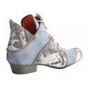 TMA EYES Lace Up Newspaper Print Leather Women's Ankle Boots TMA EYES Lace Up Newspaper Print Leather Women's Ankle Boots