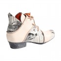 TMA EYES Lace Up Newspaper Print Leather Women's Ankle Boots TMA EYES Lace Up Newspaper Print Leather Women's Ankle Boots