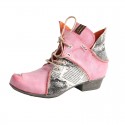 TMA EYES Lace Up Newspaper Print Leather Women's Ankle Boots TMA EYES Lace Up Newspaper Print Leather Women's Ankle Boots