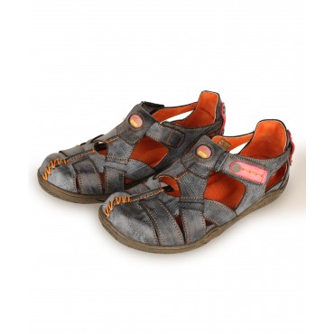 TMA EYES Women's Cross Leather and Hand Stitching Upper Casual Sandal for Outdoor