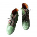 TMA EYES Polka Dot LEather Women Boots With Moccasin Hand Stitching TMA EYES Polka Dot LEather Women Boots With Moccasin Hand Stitching