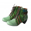 TMA EYES Polka Dot LEather Women Boots With Moccasin Hand Stitching TMA EYES Polka Dot LEather Women Boots With Moccasin Hand Stitching
